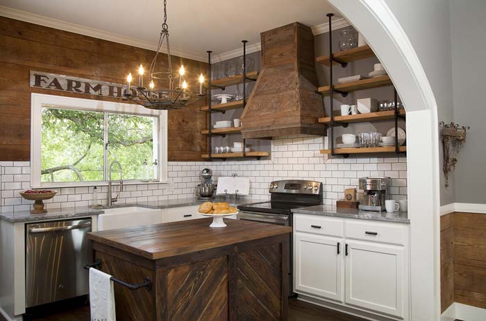 Tuscan and Modern Blended Kitchen Cabinets #farmhouse #kitchen #cabinet #decorhomeideas