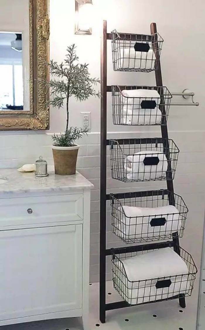 Vintage Office Multi-Size Basket Stand #bathroom #towel #storage #decorhomeideas