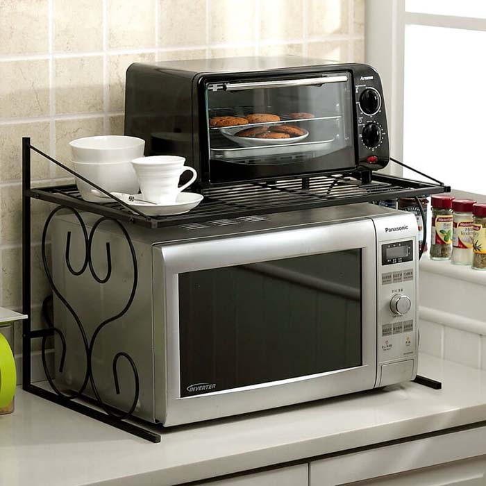 Wire Rack to Stack Your Toaster Oven #kitchen #countertop #organization #decorhomeideas