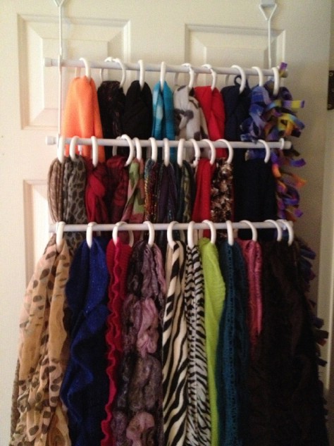 Organize Your Scarves With Shower Curtain Rings #organization #storage #home #decorhomeideas