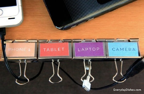 Run Your Cords Through Binder Clips #organization #storage #home #decorhomeideas