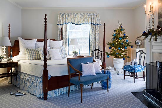 3. Blue And White Christmas Bedroom