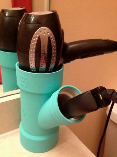 Store Your Hairdryer In A Pvc Pipe #organization #storage #home #decorhomeideas
