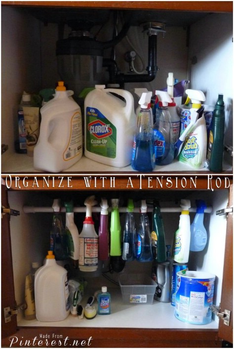 Install Tension Rods #organization #storage #home #decorhomeideas