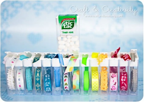Use Tick Tic Tac Containers For Ribbons #organization #storage #home #decorhomeideas