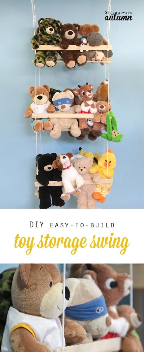 Build A Plush Animal Swing #organization #storage #home #decorhomeideas