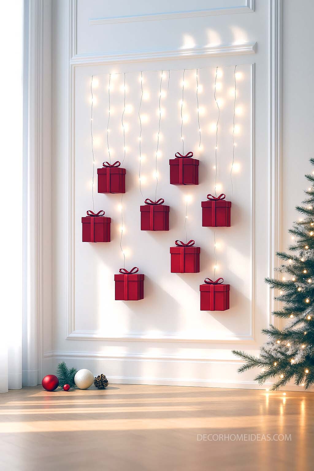Magical Wall of Gifts and Twinkle Lights