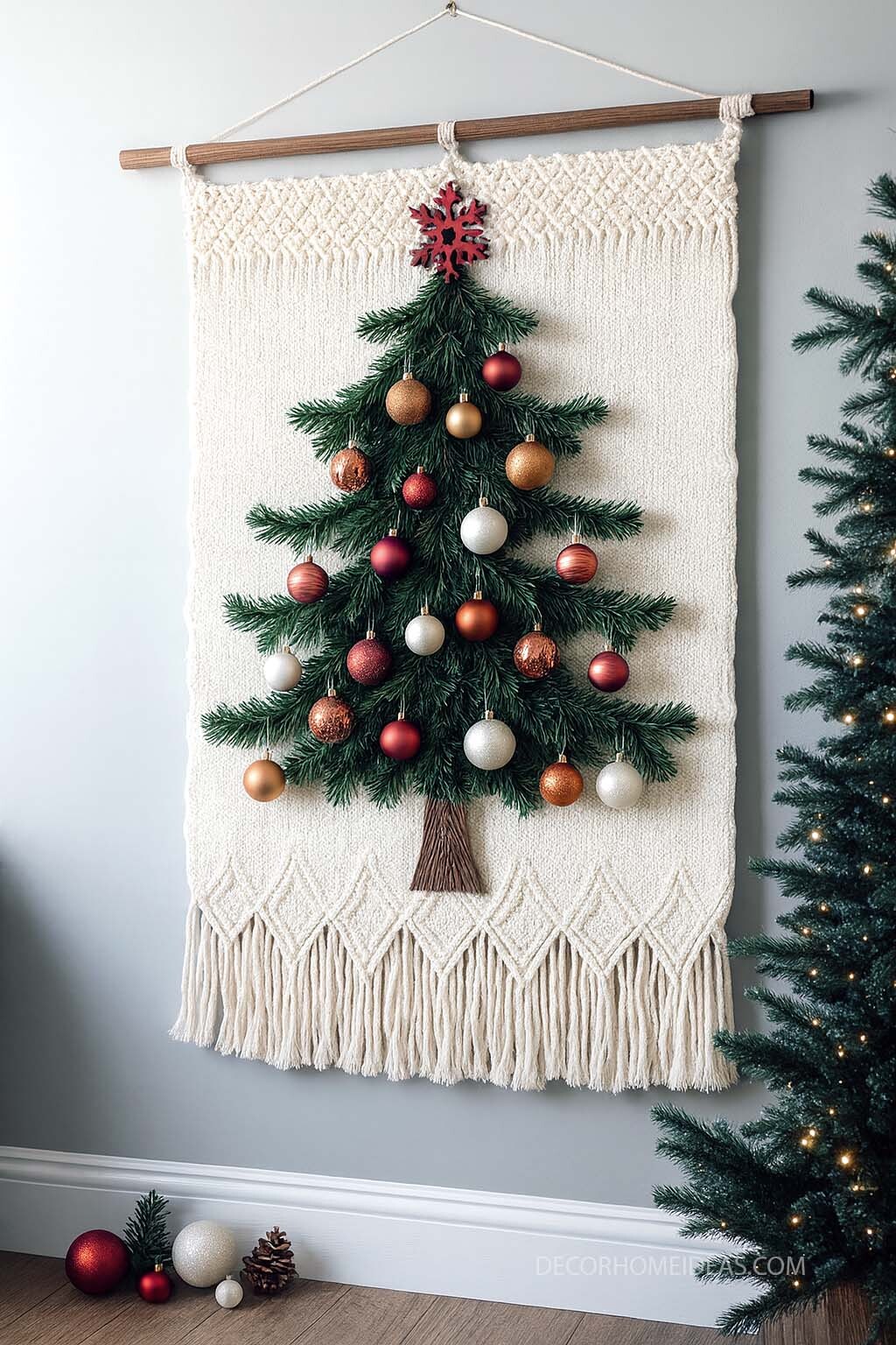 Wall Hanging Christmas Tree with Cozy Macrame