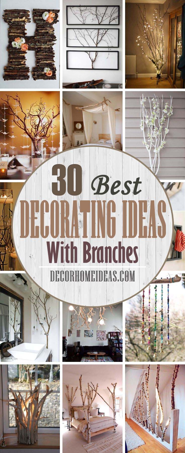 Best Decorating Ideas With Branches. Tree branches are popular interior decorations as they have some advantages - they are free and you can arrange them the way you like. Here are some fantastic ideas to decorate your home and incorporate nature in your interior. #decorhomeideas