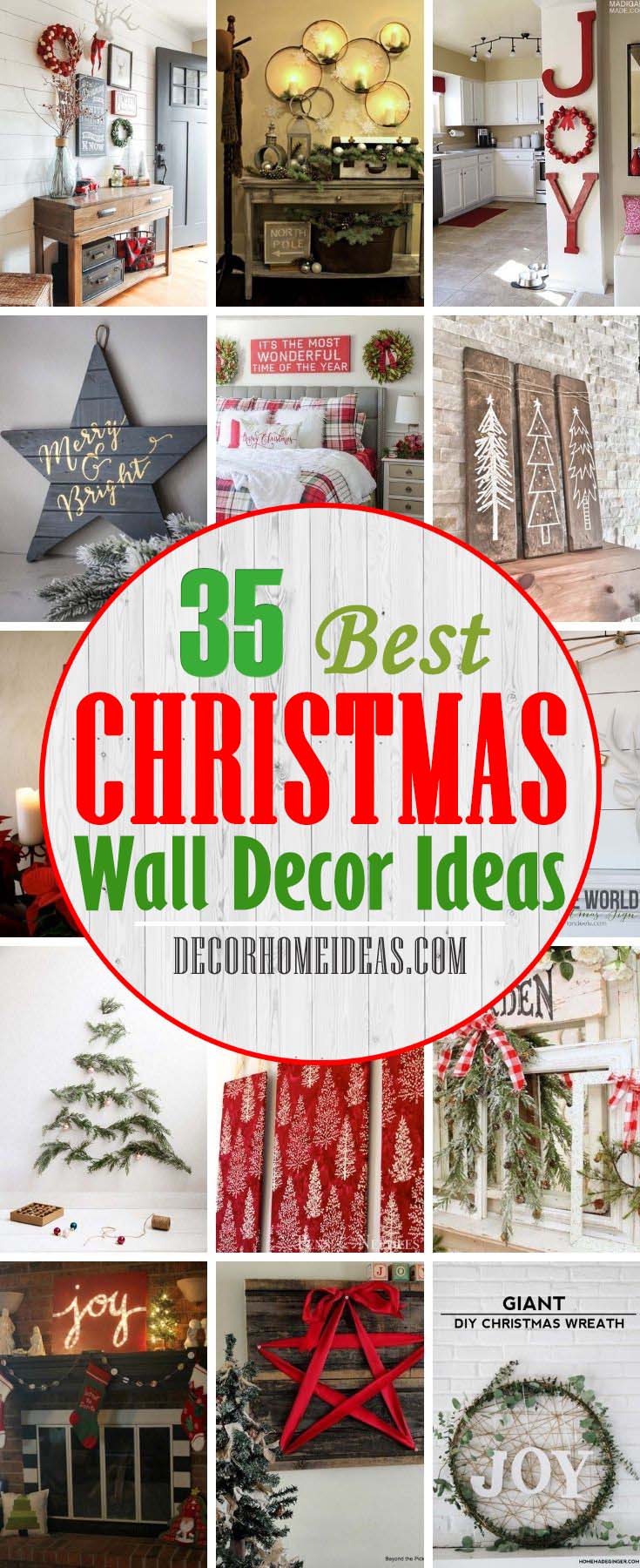 Best DIY Christmas Wall Decor Ideas. Dressing up your walls is the last thing that comes to mind with holiday decorations, but these festive Christmas wall decor ideas will convince you otherwise. #decorhomeideas