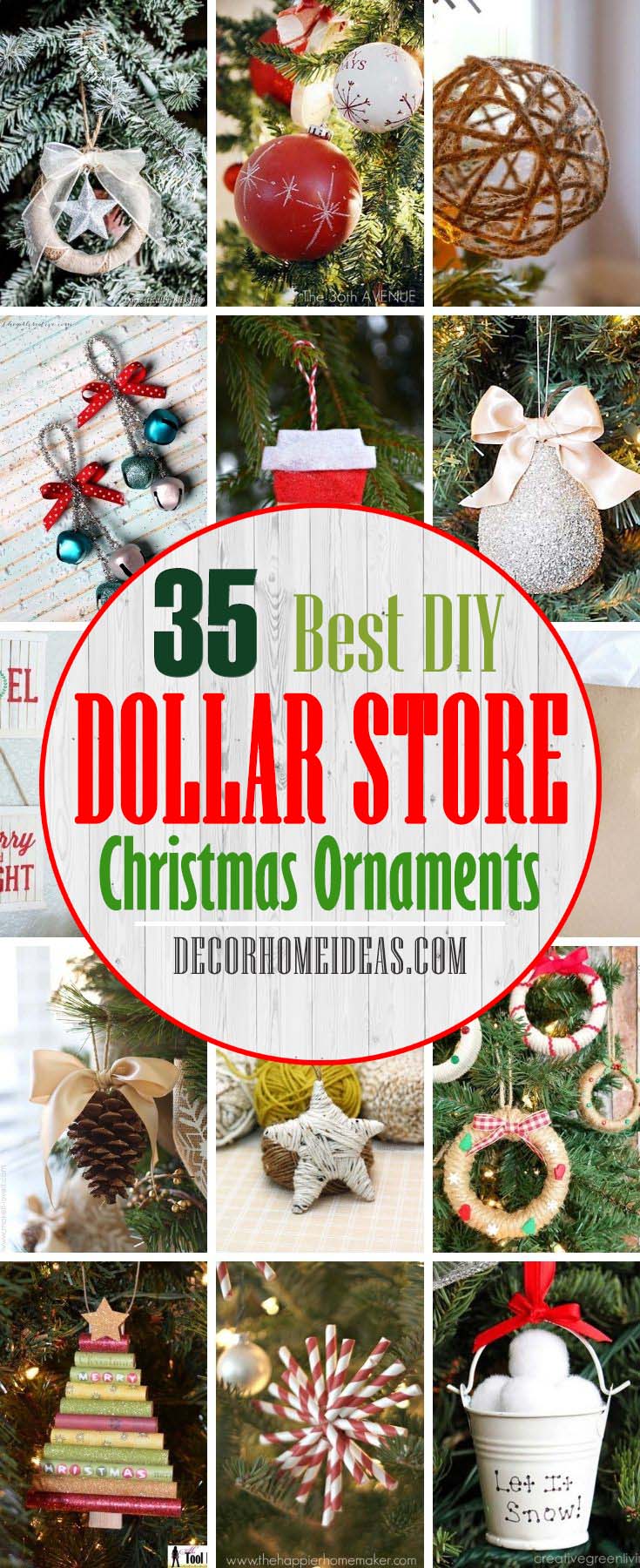 Best Dollar Store DIY Christmas Ornaments. Discover the Best Dollar Tree DIY. Discover the Best Dollar Tree DIY Christmas Ornaments that you could do to make your Christmas tree even more dazzling! These festive craft ideas and DIY ornaments for Christmas are from the Dollar Store or Dollar Tree. #decorhomeideas