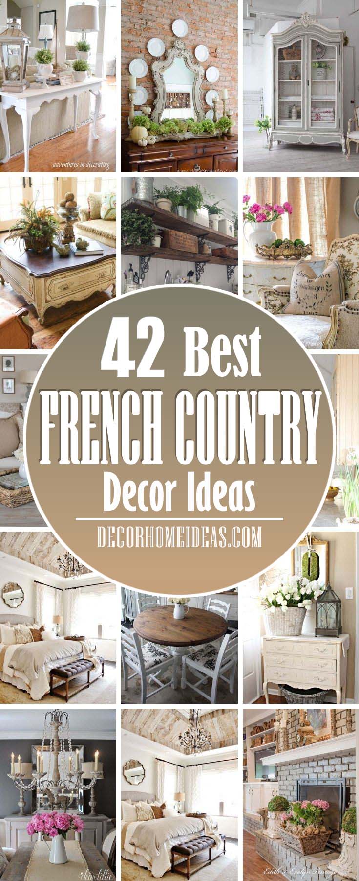 Best French Country Decor Ideas. Get inspired by these 40+ examples of French country décor and fill your rooms with muted colors, toile fabrics, tapestries, and more—all with a rustic touch.  #decorhomeideas