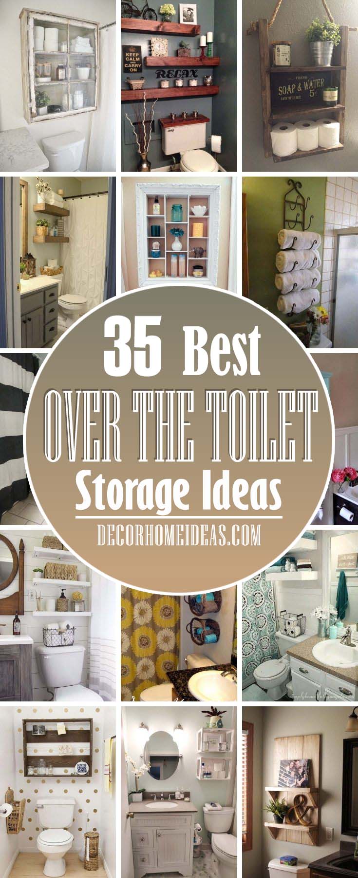 Best Over The Toilet Storage Ideas. Running short of storage space in bathroom? These 30+ over the toilet storage ideas are simply amazing and will help you add more storage no matter the size of your bathroom. Perfect for organizing a bathroom, these are the best over the toilet storage solutions. #decorhomeideas