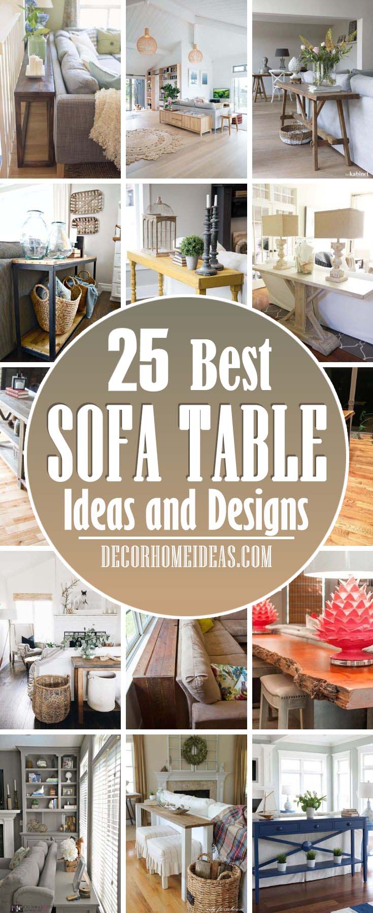 Best Sofa Table Ideas. These amazing behind the sofa tables are very popular right now, because they add functionality and aesthetics. #decorhomeideas