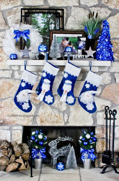 Blue And White Mantelpiece