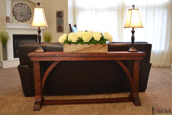 Cathedral Arch Wooden Sofa Table #sofatable #decorhomeideas