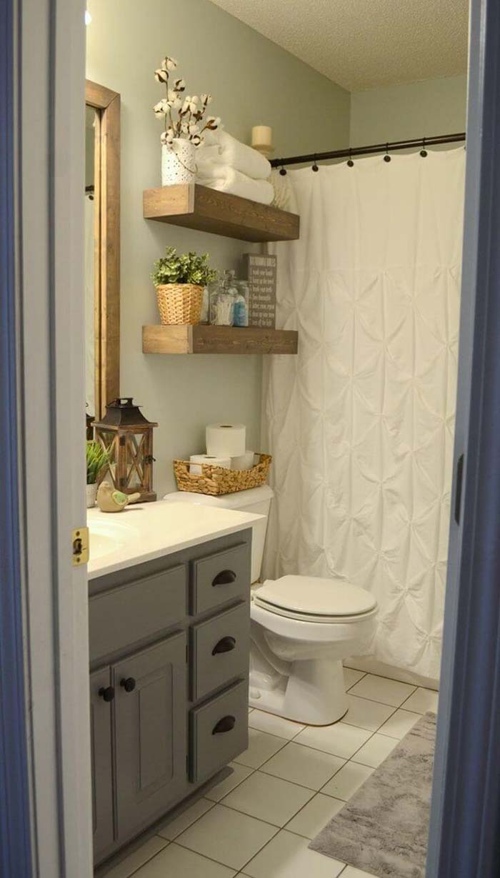Charming Wood Bathroom Storage Shelves #overtoiletstorage #storage #toilet #decorhomeideas