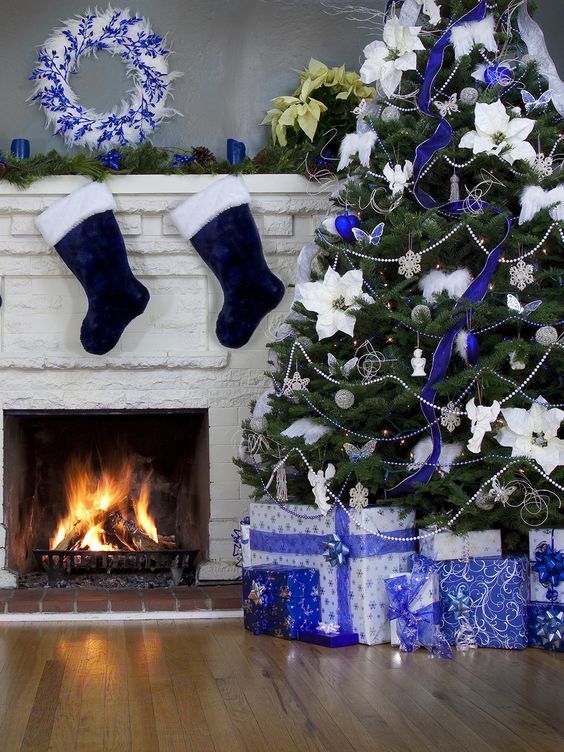 Christmas Tree Decorated With Flowers