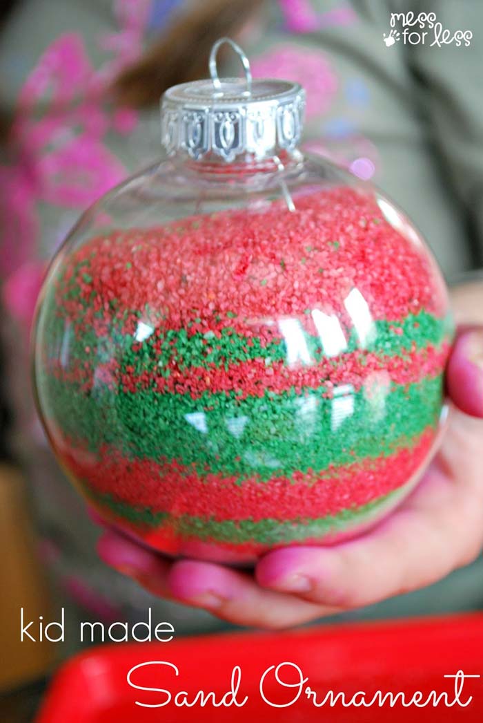 Colored Sand Christmas Ornaments #Christmas #ornaments #kids #diy #decorhomeideas