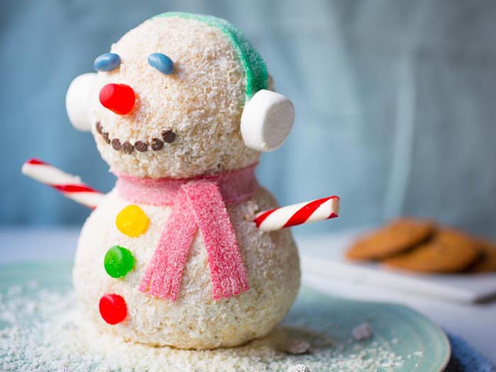 Crispy Rice Cereal Snowman