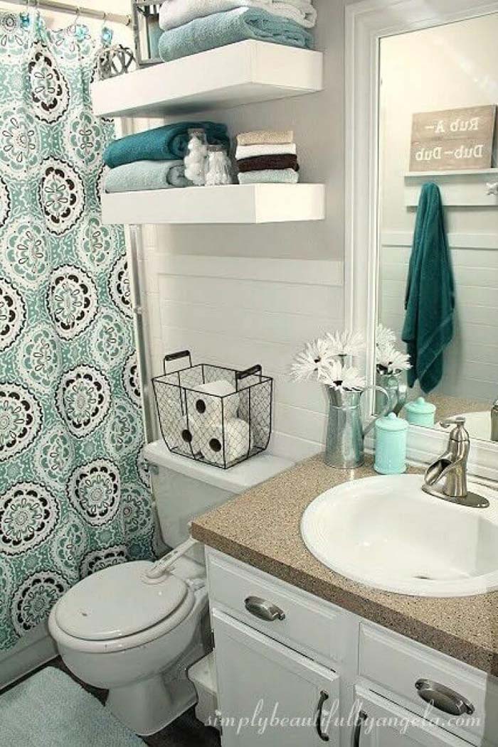 DIY Above The Toilet Storage Shelves #overtoiletstorage #storage #toilet #decorhomeideas