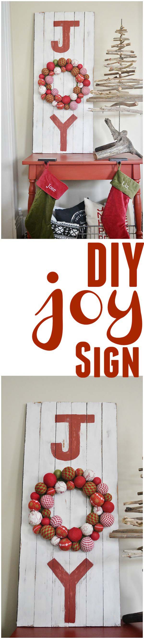 DIY Joy Sign #Christmas #walldecor #diy #decorhomeideas