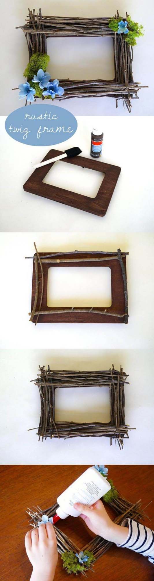 DIY Rustic Twig Frame #branches #homedecor #decorhomeideas