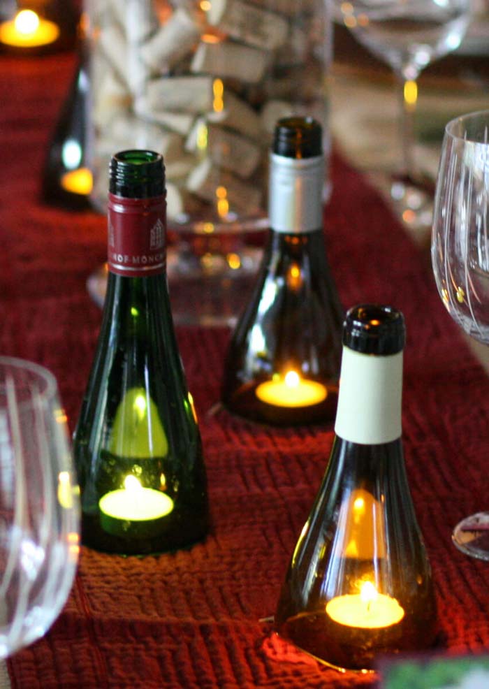 DIY Wine Bottle Candles #winebottle #crafts #repurpose #decorhomeideas