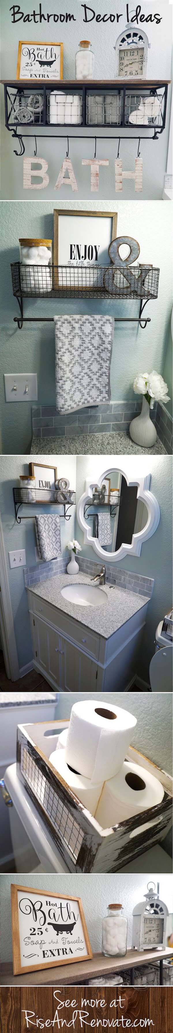 Easy DIY Bathroom Storage Baskets #overtoiletstorage #storage #toilet #decorhomeideas