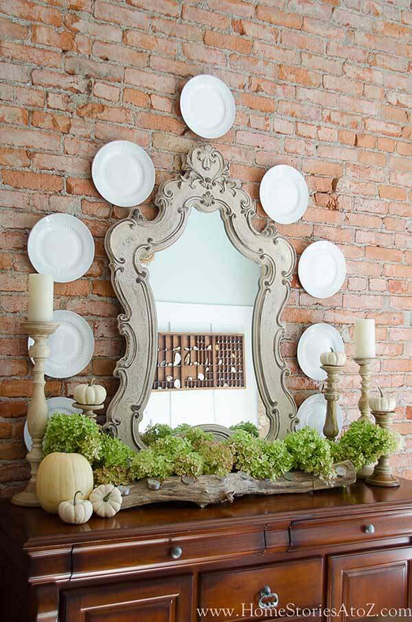 Elegant Buffet Against Contrasting Exposed Brick Wall #frenchcountry #decor #decorhomeideas