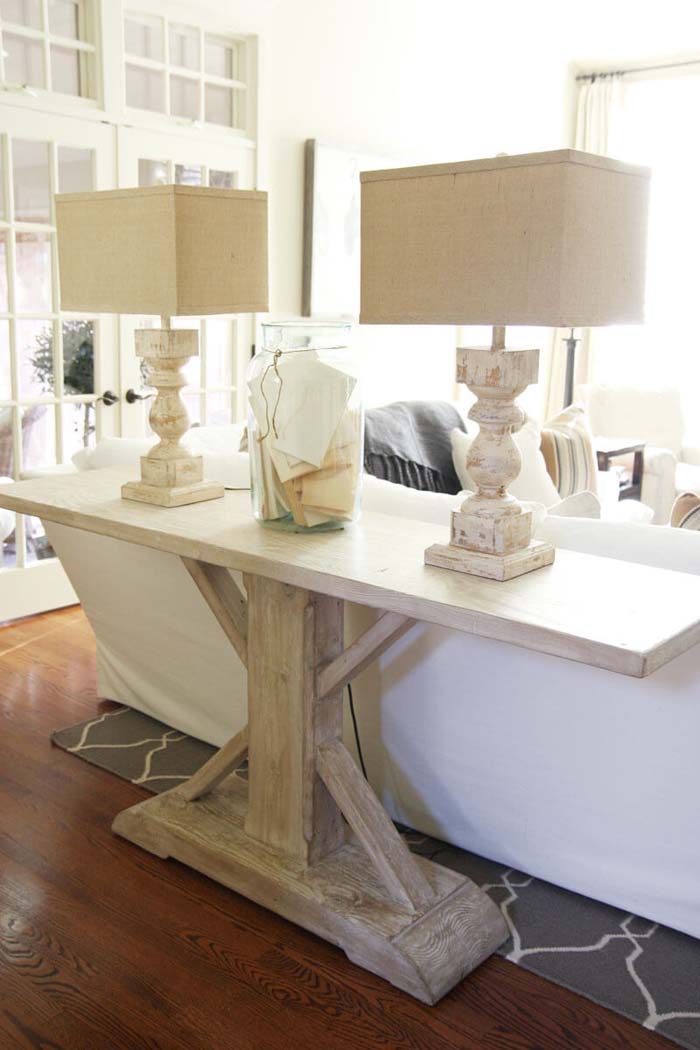 Estate Style Pedestal Sofa Table #sofatable #decorhomeideas