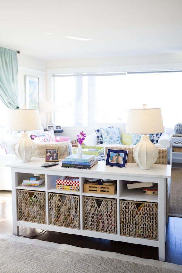 Ever-The-Organizer Sofa Table #sofatable #decorhomeideas