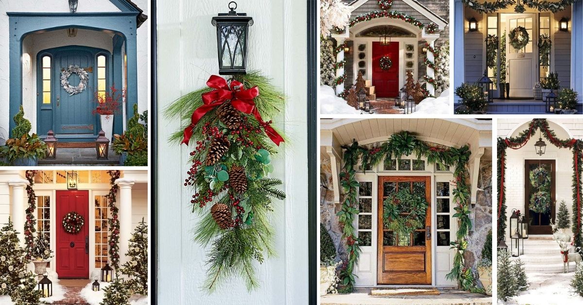 Festive Front Door Christmas Decorations