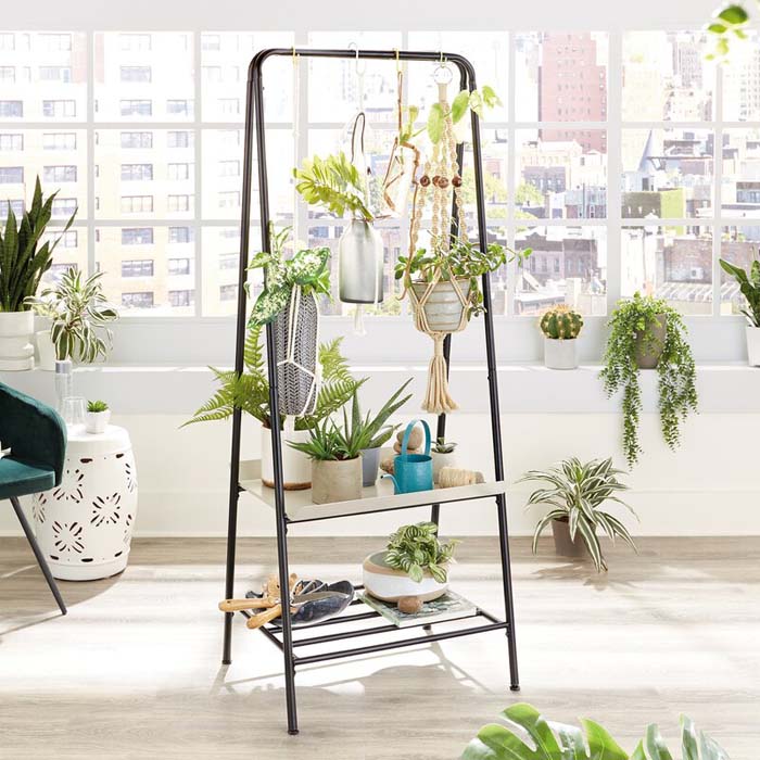 Frame Storage Plant Stand #ladderplanter #decorhomeideas