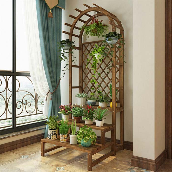 Garden Arch Ladder #ladderplanter #decorhomeideas