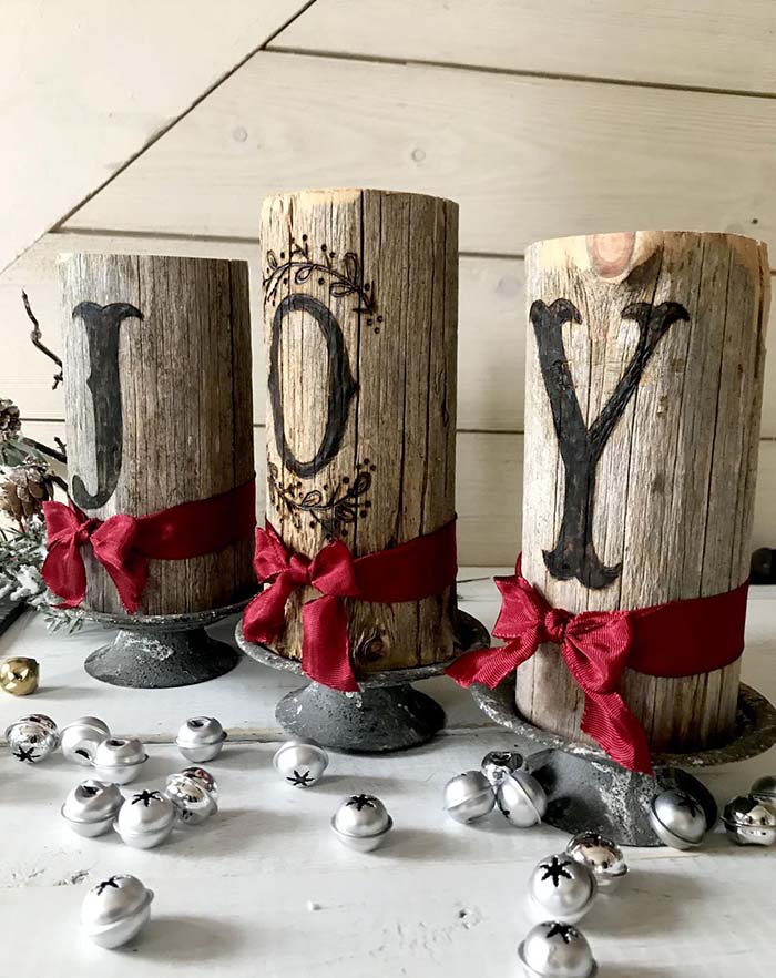 Joy Christmas Letters #Christmas #reclaimedwood #decorhomeideas