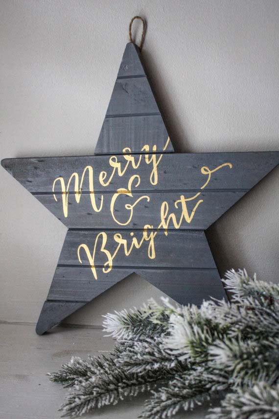 Merry and Bright – Gray, Holiday Wall Art #Christmas #walldecor #diy #decorhomeideas