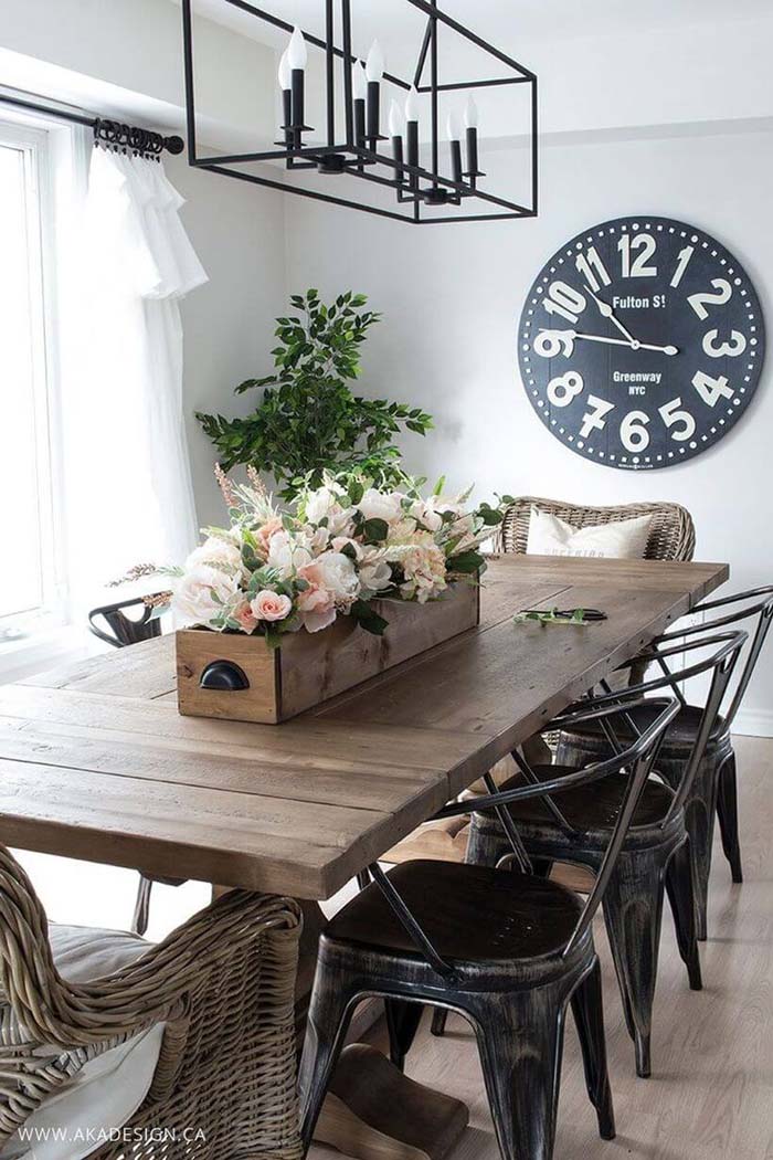 Mid-Century Industrial Meets Farmhouse Chic #farmhouse #furniture #decorhomeideas