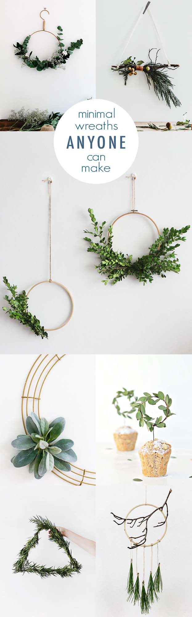 Minimal DIY Wreaths #Christmas #minimalist #decor #decorhomeideas