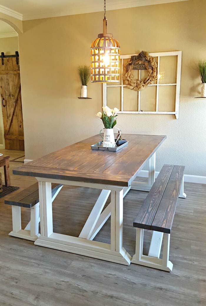 Mixed Stains and Simple Accents #farmhouse #furniture #decorhomeideas