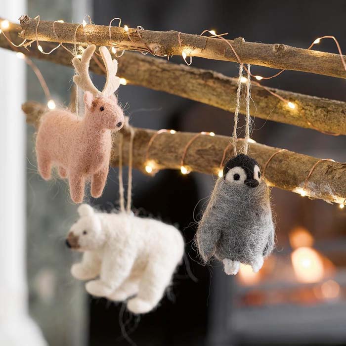 Nordic Felt Christmas Decorations #Christmas #ornaments #rustic #decorhomeideas