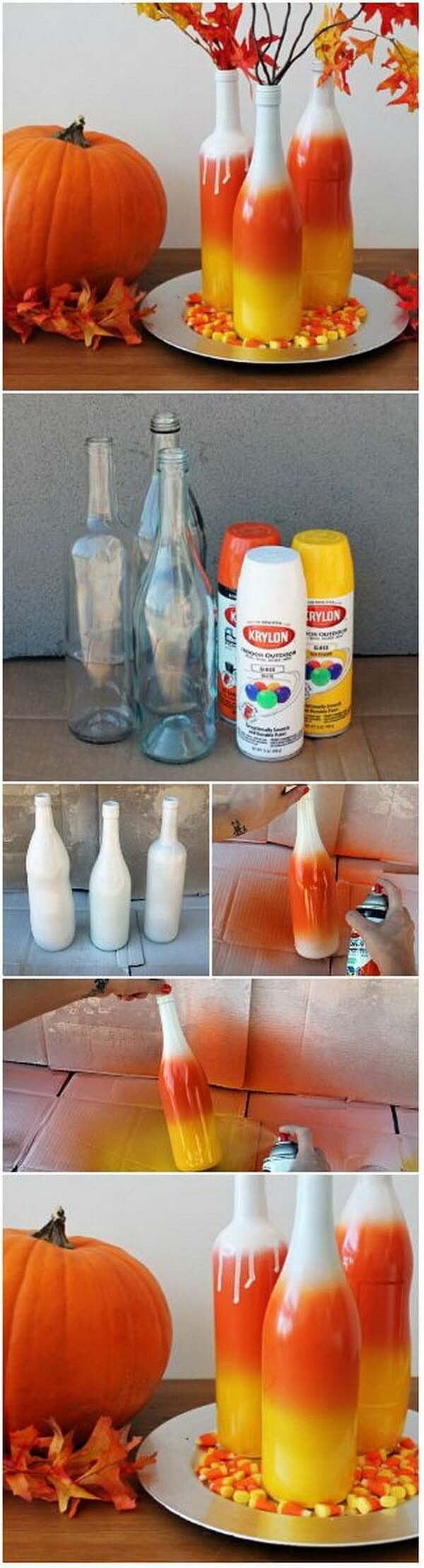 Ombre Wine Bottles #winebottle #crafts #repurpose #decorhomeideas