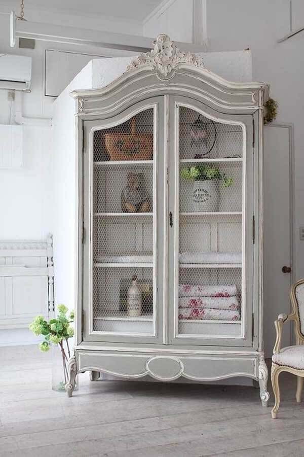 Painted and Antiqued Shabby Chic Armoire #frenchcountry #decor #decorhomeideas