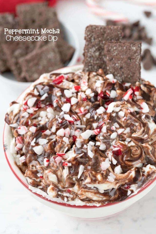 Peppermint Mocha Cheesecake Dip #Christmas #dips #decorhomeideas