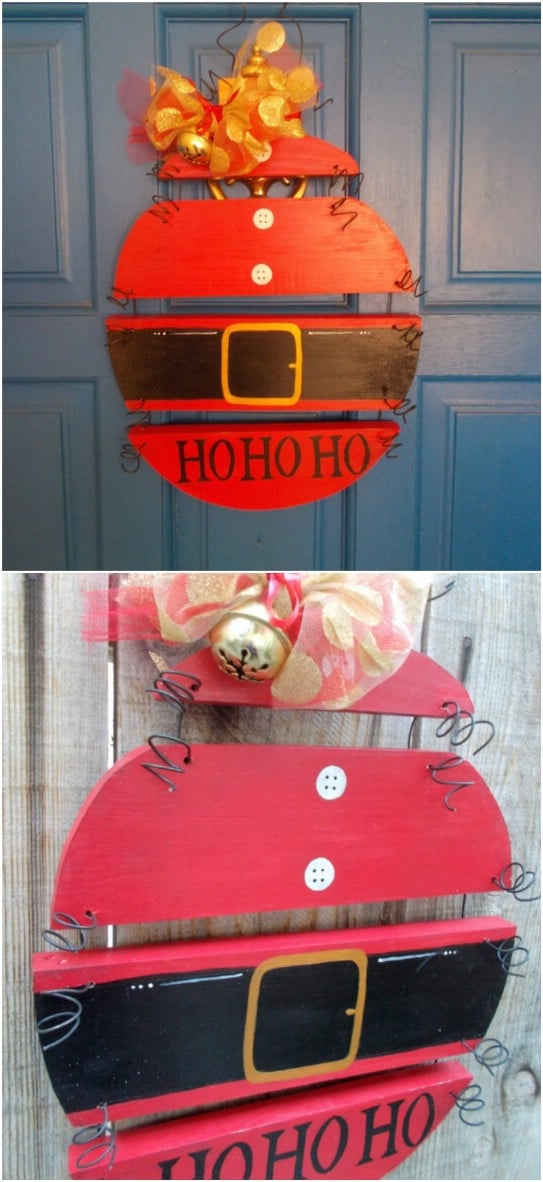 Reclaimed Wood Ho Ho Ho Sign #Christmas #reclaimedwood #decorhomeideas