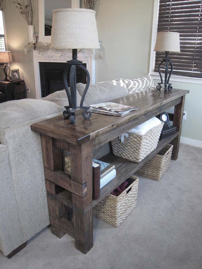 Refitted Block Style Wooden Table #sofatable #decorhomeideas