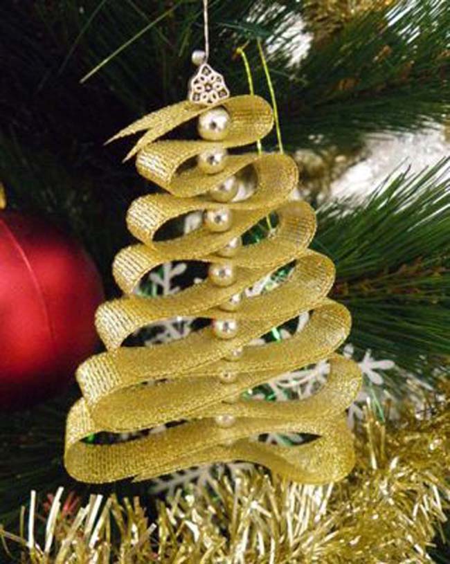 Ribbon Christmas Trees #Christmas #ornaments #kids #diy #decorhomeideas