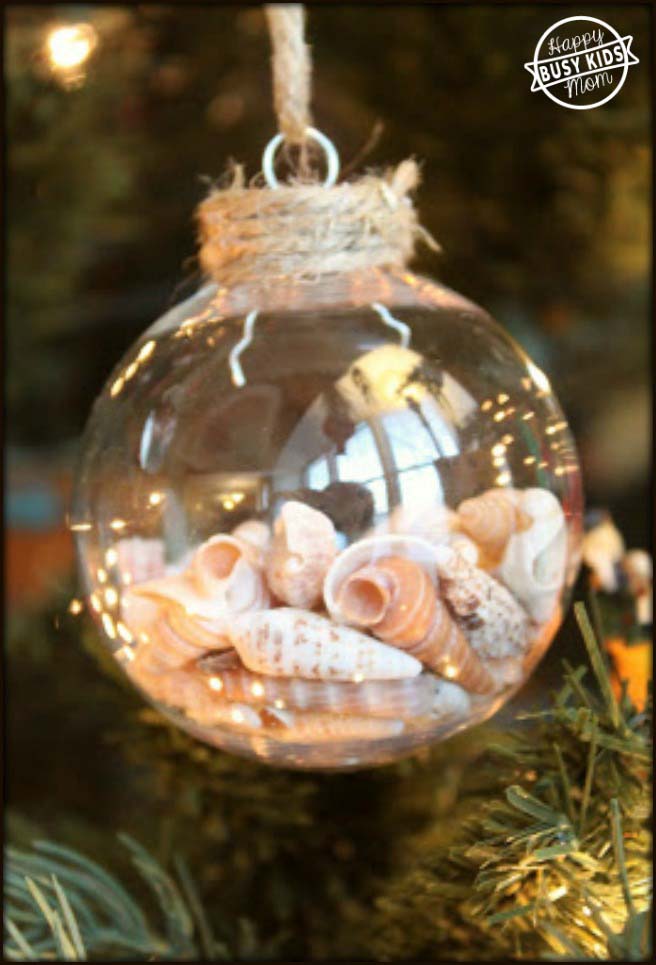 Seashell Christmas Ornament #Christmas #ornaments #dollarstore #decorhomeideas