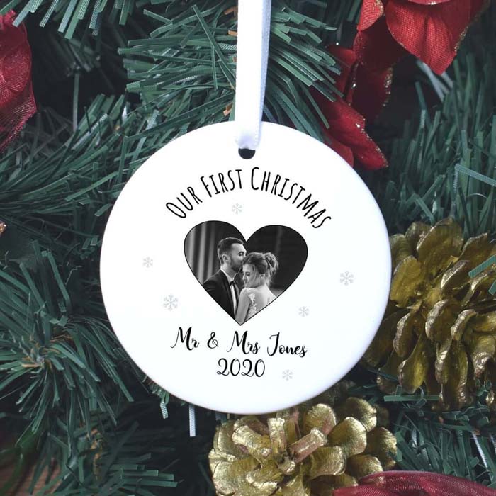 Sentimental First Christmas Together Bauble #Christmas #personalizedbaubles #baubles #decorhomeideas