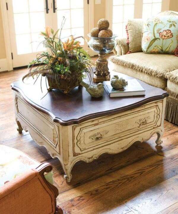 Shabby Chic Wooden Coffee Table #frenchcountry #decor #decorhomeideas